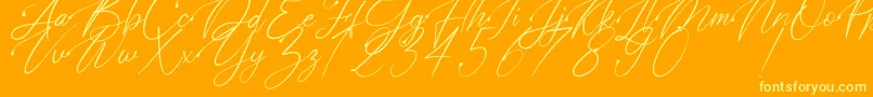 Polarise-Schriftart – Gelbe Schriften auf orangefarbenem Hintergrund