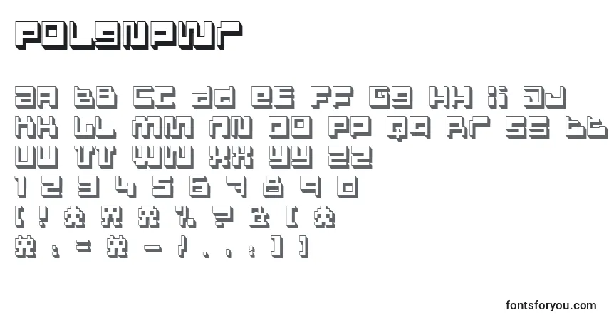 Schriftart Polgnpwr – Alphabet, Zahlen, spezielle Symbole
