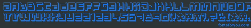 Polgnpwr Font – Blue Fonts on Black Background