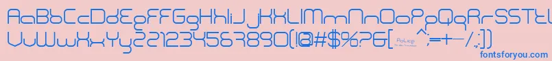 Police Font – Blue Fonts on Pink Background