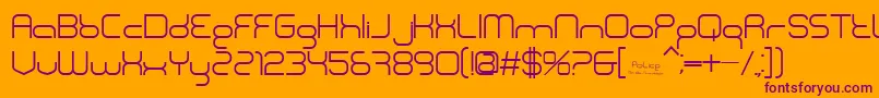 Police Font – Purple Fonts on Orange Background