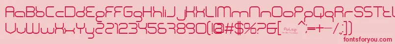 フォントPolice – ピンクの背景に赤い文字