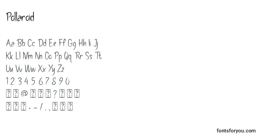 Шрифт Pollaroid – алфавит, цифры, специальные символы