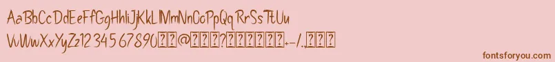Pollaroid Font – Brown Fonts on Pink Background