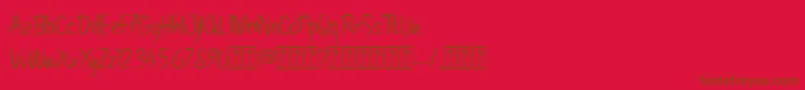 Pollaroidフォントについての詳細 フォントPollaroid – 赤い背景に茶色の文字