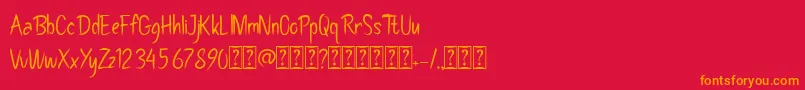 Pollaroid Font – Orange Fonts on Red Background