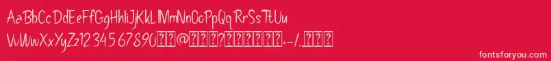 Pollaroid Font – Pink Fonts on Red Background