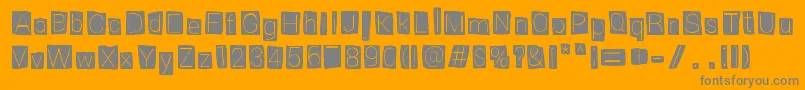 Pollito Peligroso-Schriftart – Graue Schriften auf orangefarbenem Hintergrund