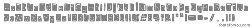 Pollito Peligroso-fontti – harmaat kirjasimet valkoisella taustalla