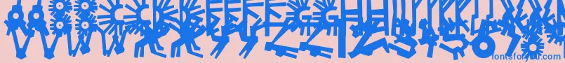 Pollo Pueblo   Black Font – Blue Fonts on Pink Background