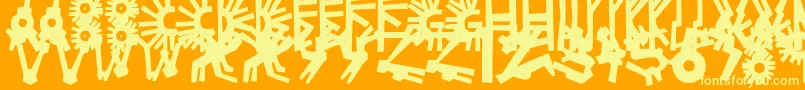 Pollo Pueblo   Black Font – Yellow Fonts on Orange Background