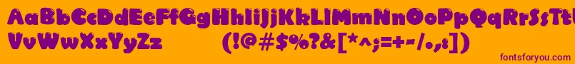 Fonte Polo Bubble – fontes roxas em um fundo laranja