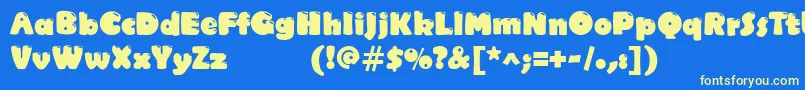 Polo Bubble Font – Yellow Fonts on Blue Background