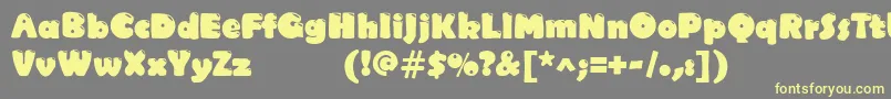 Czcionka Polo Bubble – żółte czcionki na szarym tle