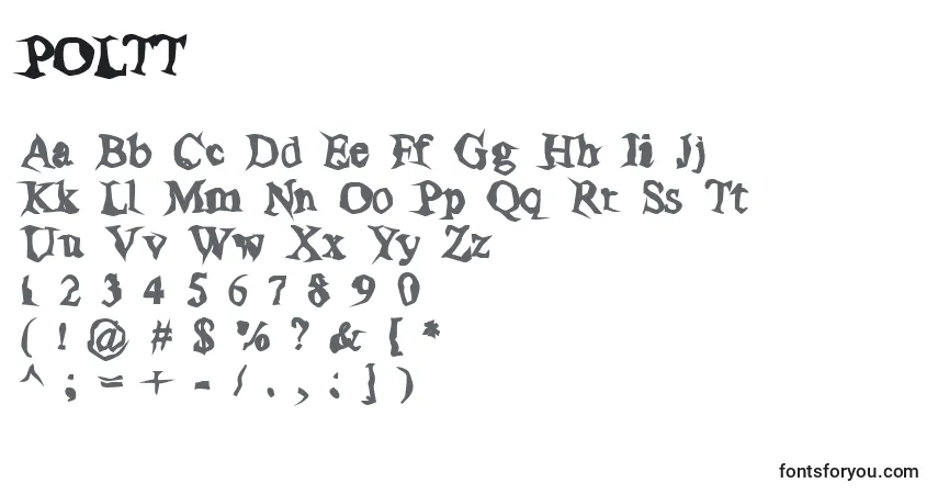 A fonte POLTT    (137129) – alfabeto, números, caracteres especiais