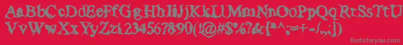 フォントPOLTT    – 赤い背景に灰色の文字