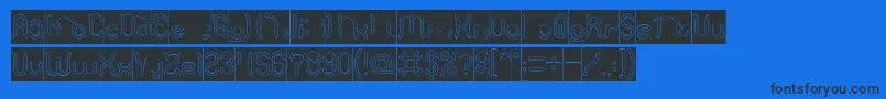 Polysoup Hollow Inverse Font – Black Fonts on Blue Background
