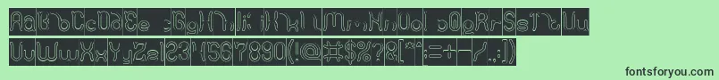 Polysoup Hollow Inverse Font – Black Fonts on Green Background