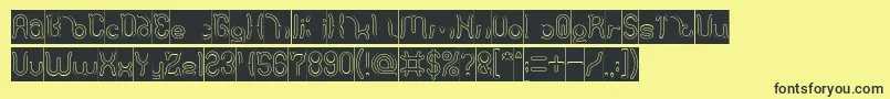 Polysoup Hollow Inverse Font – Black Fonts on Yellow Background