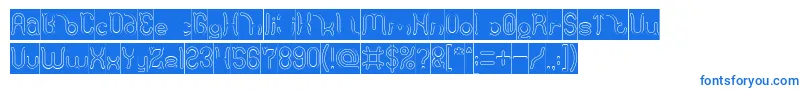 Polysoup Hollow Inverse Font – Blue Fonts on White Background