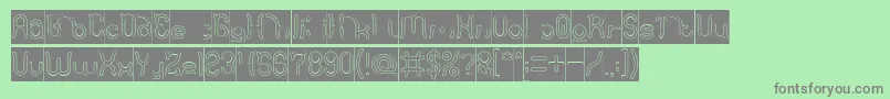 Polysoup Hollow Inverse Font – Gray Fonts on Green Background