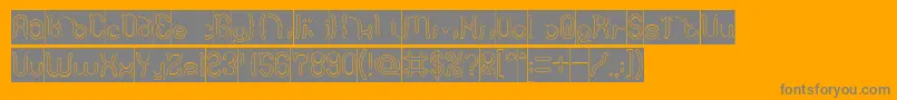Polysoup Hollow Inverse Font – Gray Fonts on Orange Background