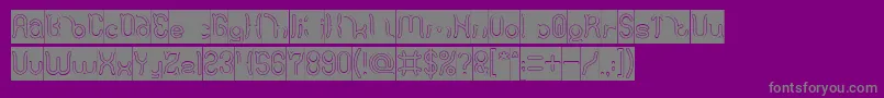 フォントPolysoup Hollow Inverse – 紫の背景に灰色の文字