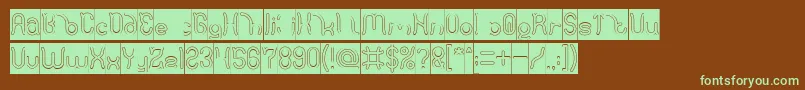 Polysoup Hollow Inverse Font – Green Fonts on Brown Background