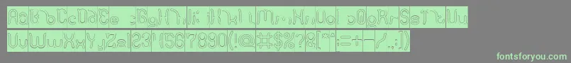 Шрифт Polysoup Hollow Inverse – зелёные шрифты на сером фоне