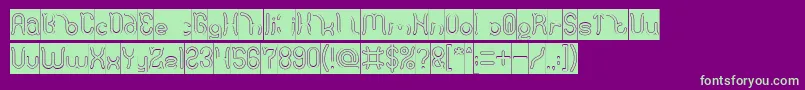 Polysoup Hollow Inverse Font – Green Fonts on Purple Background