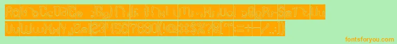 Polysoup Hollow Inverse Font – Orange Fonts on Green Background