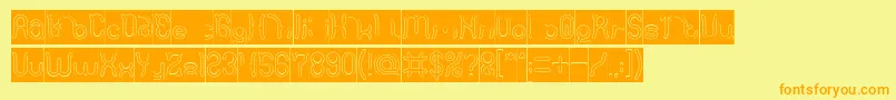 Polysoup Hollow Inverse Font – Orange Fonts on Yellow Background