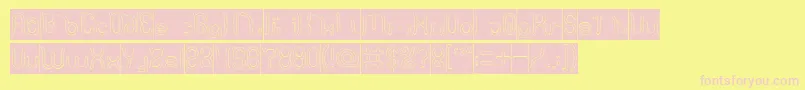 Polysoup Hollow Inverse Font – Pink Fonts on Yellow Background