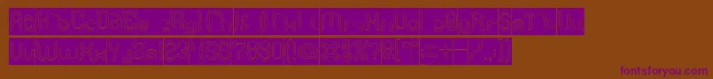 Polysoup Hollow Inverse Font – Purple Fonts on Brown Background