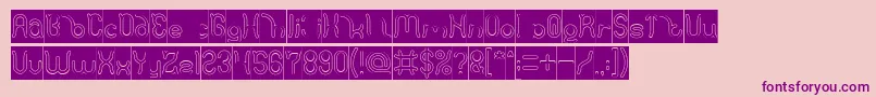 Polysoup Hollow Inverse-Schriftart – Violette Schriften auf rosa Hintergrund