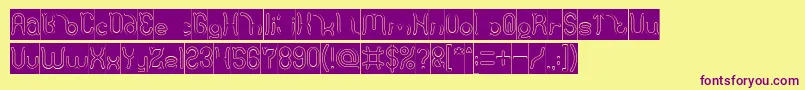 Polysoup Hollow Inverse Font – Purple Fonts on Yellow Background