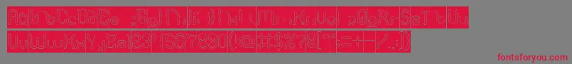 Polysoup Hollow Inverse Font – Red Fonts on Gray Background