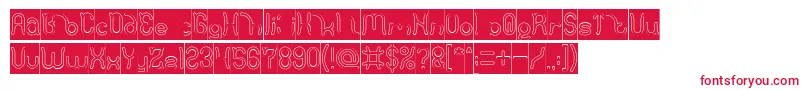 Polysoup Hollow Inverse Font – Red Fonts on White Background
