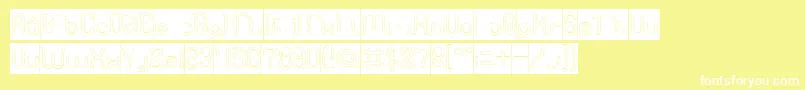 Polysoup Hollow Inverse Font – White Fonts on Yellow Background