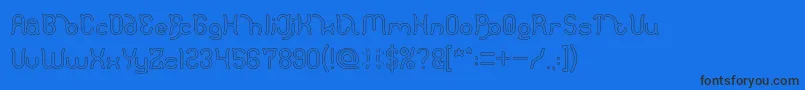 Polysoup Hollow Font – Black Fonts on Blue Background