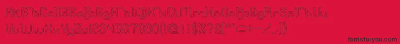 Polysoup Hollow Font – Black Fonts on Red Background