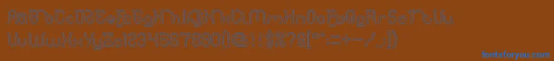 Polysoup Hollow Font – Blue Fonts on Brown Background