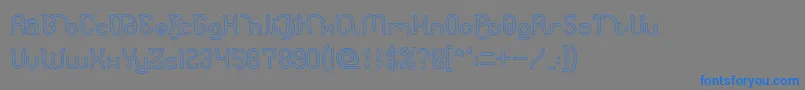 Polysoup Hollow-Schriftart – Blaue Schriften auf grauem Hintergrund