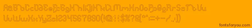 Polysoup Hollow Font – Brown Fonts on Orange Background
