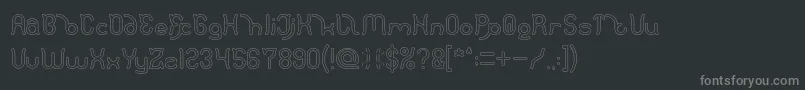 Polysoup Hollow Font – Gray Fonts on Black Background