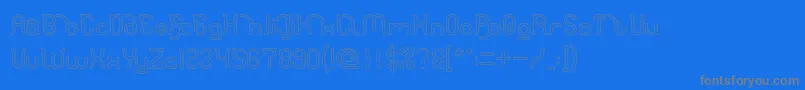 Polysoup Hollow Font – Gray Fonts on Blue Background