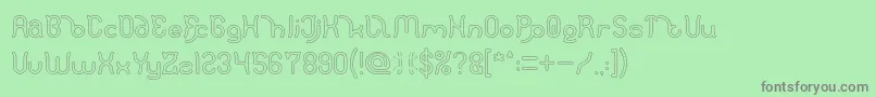 Polysoup Hollow Font – Gray Fonts on Green Background