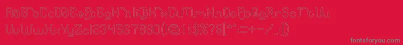 Polysoup Hollow Font – Gray Fonts on Red Background