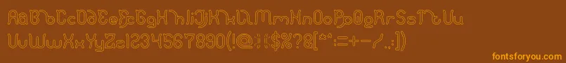 Polysoup Hollow Font – Orange Fonts on Brown Background