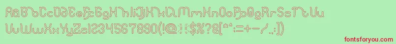 Polysoup Hollow Font – Red Fonts on Green Background